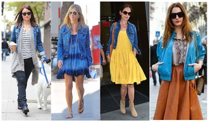 quatro modelos diferentes de jaquetas jeans femininas