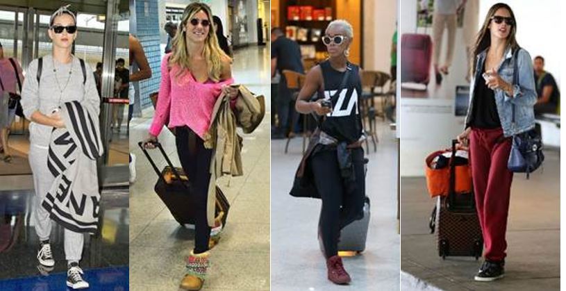 4 looks diferentes de mulheres em aeroportos